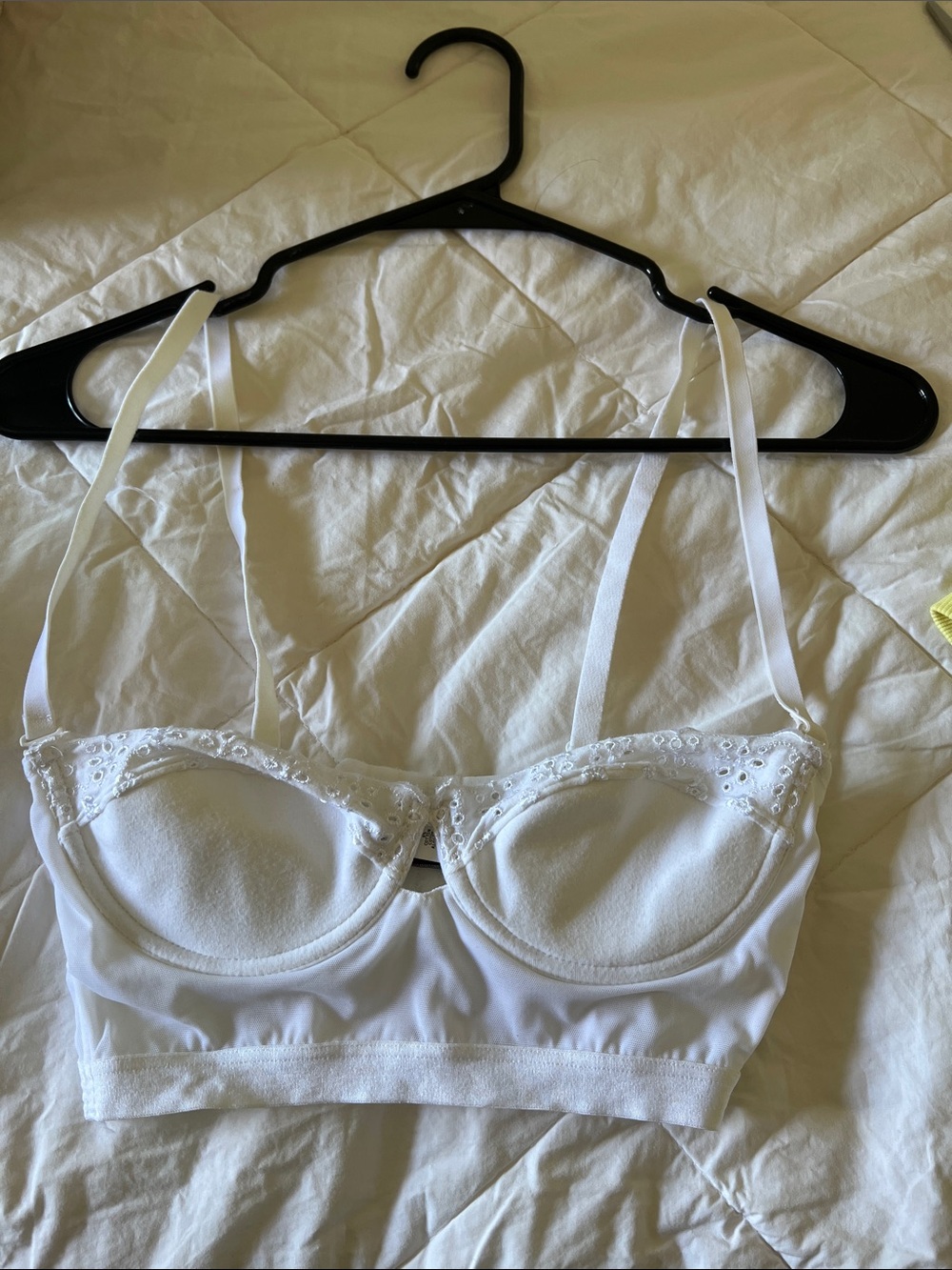 Cosabella White Lace-Trim Bralette